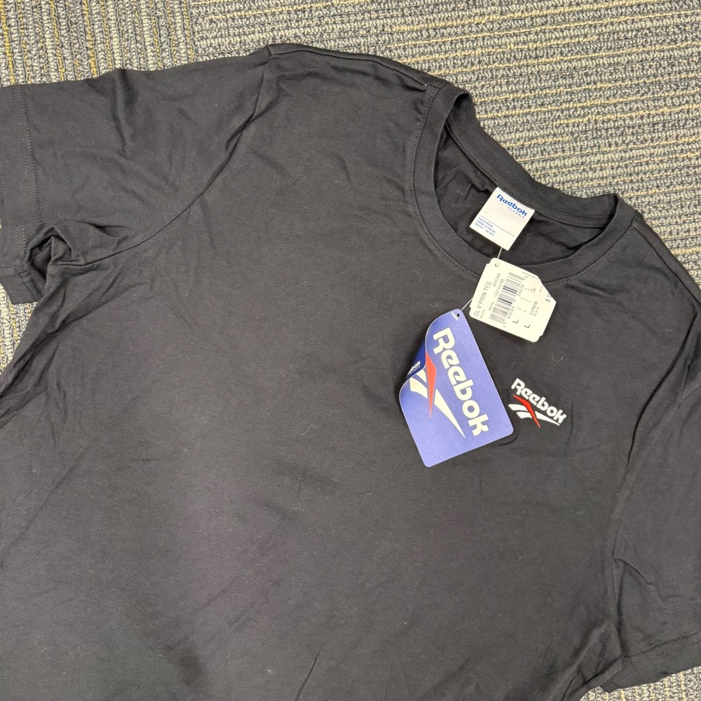 Reebok Classic Black T-Shirt Men's Size L Printemps EtÉ 1895